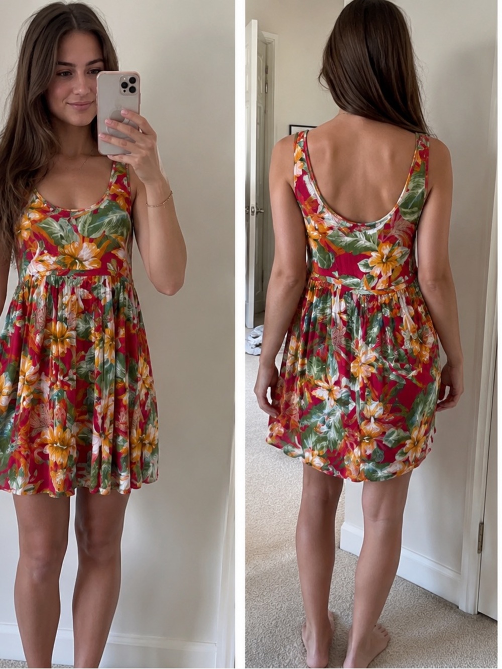 Forever 21 NWT Floral Tropical Sleeveless Fit & Flare Mini Dress Women's S